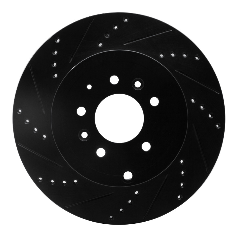 Mazda CX-9 Brake Rotor (1) - Rear Left - R1 Concepts - Drilled & Slotted - Black - `07-`15 Mazda CX-9 Brake Rotor (1) - Rear Left - R1 Concepts - Drilled & Slotted - Black - `07-`15